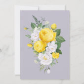 エレガントYellowFloralBirthday素朴ラ    イト   招待状 (裏面)