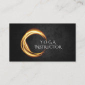 エレガントYOGAブラック&金ゴールドZENシンボルラ白熱［赤熱］光を放つイト 名刺 (正面)