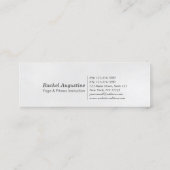 エレガントYOGAブルー&金ゴールドZENシンボルブラシストローク スキニー名刺 (裏面)