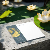 エレガントYOGAブルー&金ゴールドZENシンボルブラシストローク ノートパッド