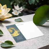 エレガントYOGAブルー&金ゴールドZENシンボルブラシストローク ノートパッド