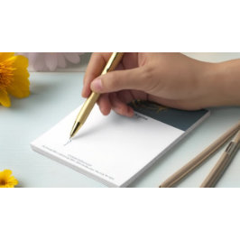 エレガントYOGAブルー&金ゴールドZENシンボルブラシストローク ノートパッド