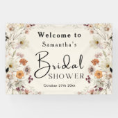 エレガンパステルボホワイルドフラワーモダンブライダルシャワー 横断幕 (横)