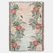 エレガンフェスティバルクリスマスポインセティアホリデイ スローブランケット (正面縦)