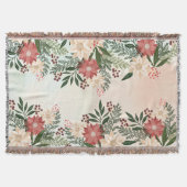 エレガンフェスティバルクリスマスポインセティアホリデイ スローブランケット (正面)