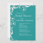 エレガンモダンスターコイズブライダルシャワー招待状 招待状 (正面)