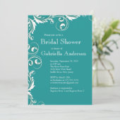 エレガンモダンスターコイズブライダルシャワー招待状 招待状 (スタンド正面)