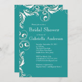 エレガンモダンスターコイズブライダルシャワー招待状 招待状 (正面/裏面)