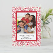 エレガンモダンスレッドフレームフォトホリデーカード シーズンカード (スタンド正面)