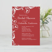 エレガンモダンスレッドブライダルシャワー招待 招待状 (スタンド正面)