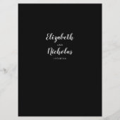 エレガンモダンス·ブラック·アンド·ホワイトの結婚式披露宴 プログラム (裏面)