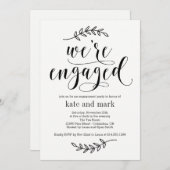 エレガン素朴ス婚約パーティ招待状 招待状 (正面/裏面)