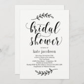 エレガン素朴ス編集可能カラーブライダルシャワー 招待状 (正面/裏面)