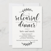 エレガン素朴ス編集可能カラーリハーサルディナー 招待状 (正面)