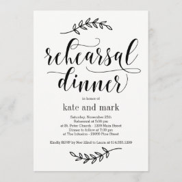 エレガン素朴ス編集可能カラーリハーサルディナー 招待状