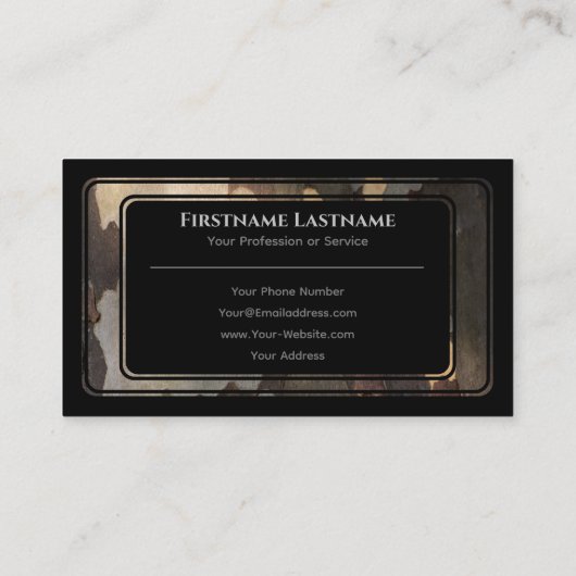 エレガン黒枠木製スタイル木目木 名刺 (裏面)