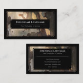 エレガン黒枠木製スタイル木目木 名刺 (正面/裏面)