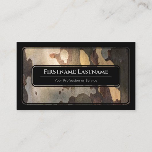 エレガン黒枠木製スタイル木目木 名刺 (正面)