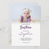 エレガン&ミニマリストバプテスマ招待状 案内状 (正面/裏面)