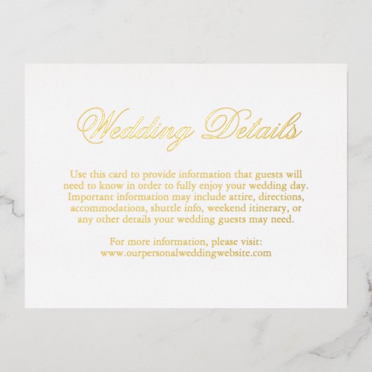 エレガ伝統的フォーマルントウエディングエンクロージャカード 箔招待状ポストカード (正面)