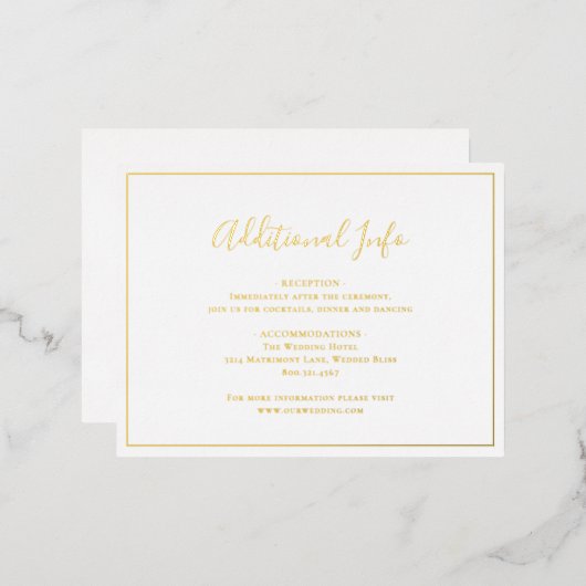 エレガ伝統的ントなウェディングフォイルのエンクロージャカード 箔招待状ポストカード (正面/裏面)