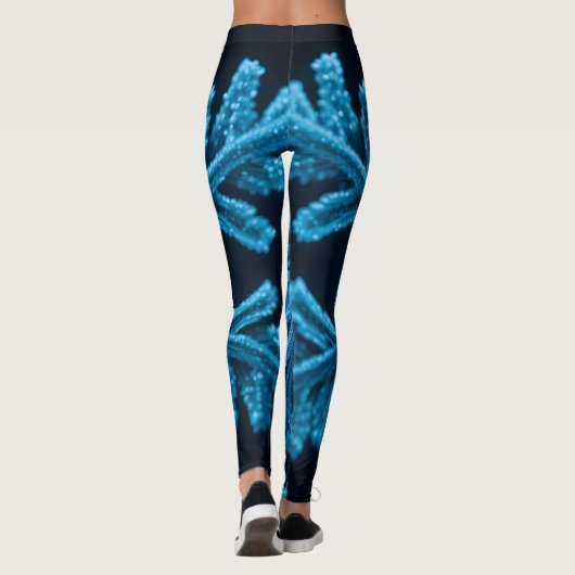 エレガ凍っていンス：複雑なブルースノーフレークデザイン レギンス (裏面)