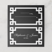 エレガ名門私立校風のン白ギリシャ鍵エスコートカード プレイスカード (外部開封)