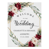 エレガ素朴ンスの花、金ゴールド – ジオメトリック結婚、 ポスター (正面)