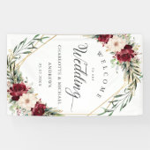 エレガ素朴ンスの花、金ゴールド – ジオメトリック結婚、 横断幕 (横)