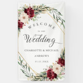 エレガ素朴ンスの花、金ゴールド – ジオメトリック結婚、 横断幕 (縦)