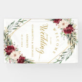 エレガ素朴ンスの花、金ゴールド – ジオメトリック結婚、 横断幕 (横)