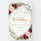 エレガ素朴ンスの花、金ゴールド – ジオメトリック結婚、 横断幕 (縦)