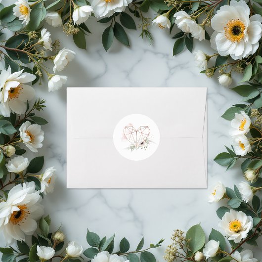 エレガ素朴ンスブロンズ幾何ハート結婚ズ ラウンドシール