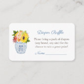 エレガ素朴ンス秋ベビーシャワーおむつラッフル エンクロージャーカード (正面)