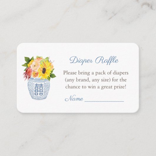 エレガ素朴ンス秋ベビーシャワーおむつラッフル エンクロージャーカード (正面)