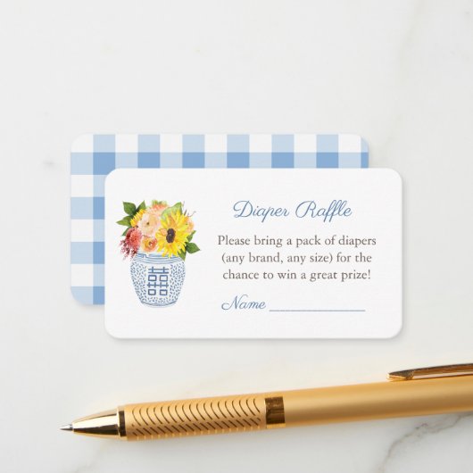 エレガ素朴ンス秋ベビーシャワーおむつラッフル エンクロージャーカード (正面/裏面インサイチュ)