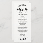 エレガ素朴ンス編集可能カラー結婚のメニューカード プログラム (正面/裏面)