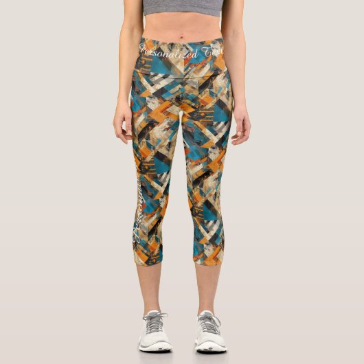 エレガ素朴ンス:ジオメト自然リ抽象芸術パターン カプリレギンス (正面)