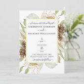 エレガ素朴ンス、ピネコーンフレーム（白） 招待状 (スタンド正面)