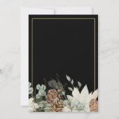 エレガ素朴ンス、ピネコ縁どンオンブラック 招待状 (裏面)