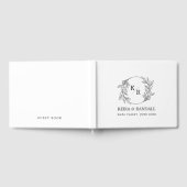 エレガ素朴ンス：自然フローラとタイポグラフィ結婚 ゲストブック (全面)