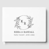 エレガ素朴ンス：自然フローラとタイポグラフィ結婚 ゲストブック (正面)