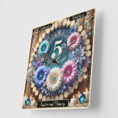 エレガ素朴ンス： 5周年記念フローラ・トリビュート スクエア壁時計 (傾斜)