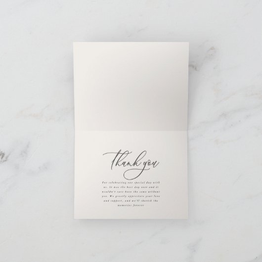 エレガ素朴ントな感謝していウェディングサンキューカード サンキューカード (内部)