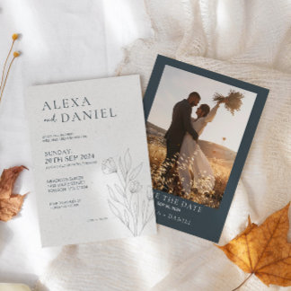 エレガ素朴ントな結婚式 招待状