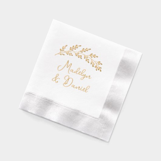 エレガ素朴ントウェディングモノグラム 箔ナプキン (左)