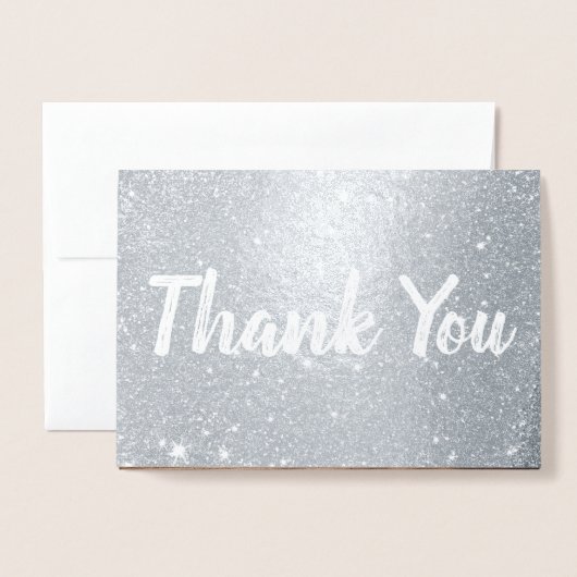 エレガ素朴ントウェディング実在フォイルサンキューカード 箔カード (封筒付き正面)