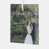 エレガ結婚したントメリーウェディング写真クリスマス ガラスオーナメント (正面左)