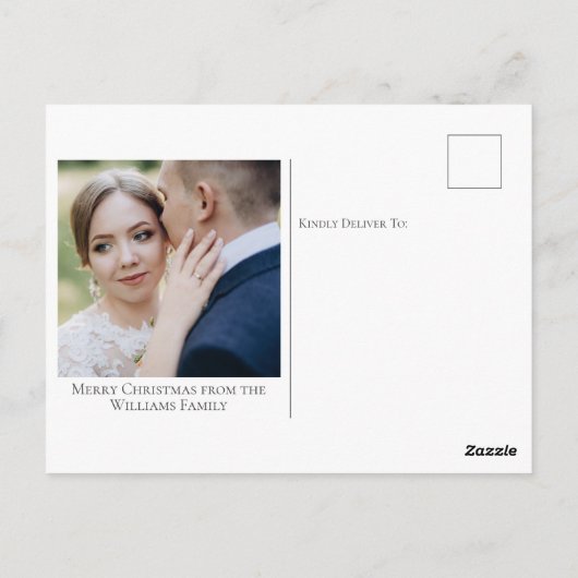 エレガ結婚したントメリーウェディング写真クリスマス ポストカード (裏面)