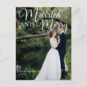 エレガ結婚したントメリーウェディング写真クリスマス ポストカード (正面)